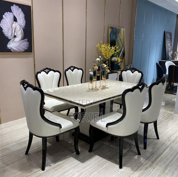 Dining Tables : Black White Marble Dining Table - thumbnail 5