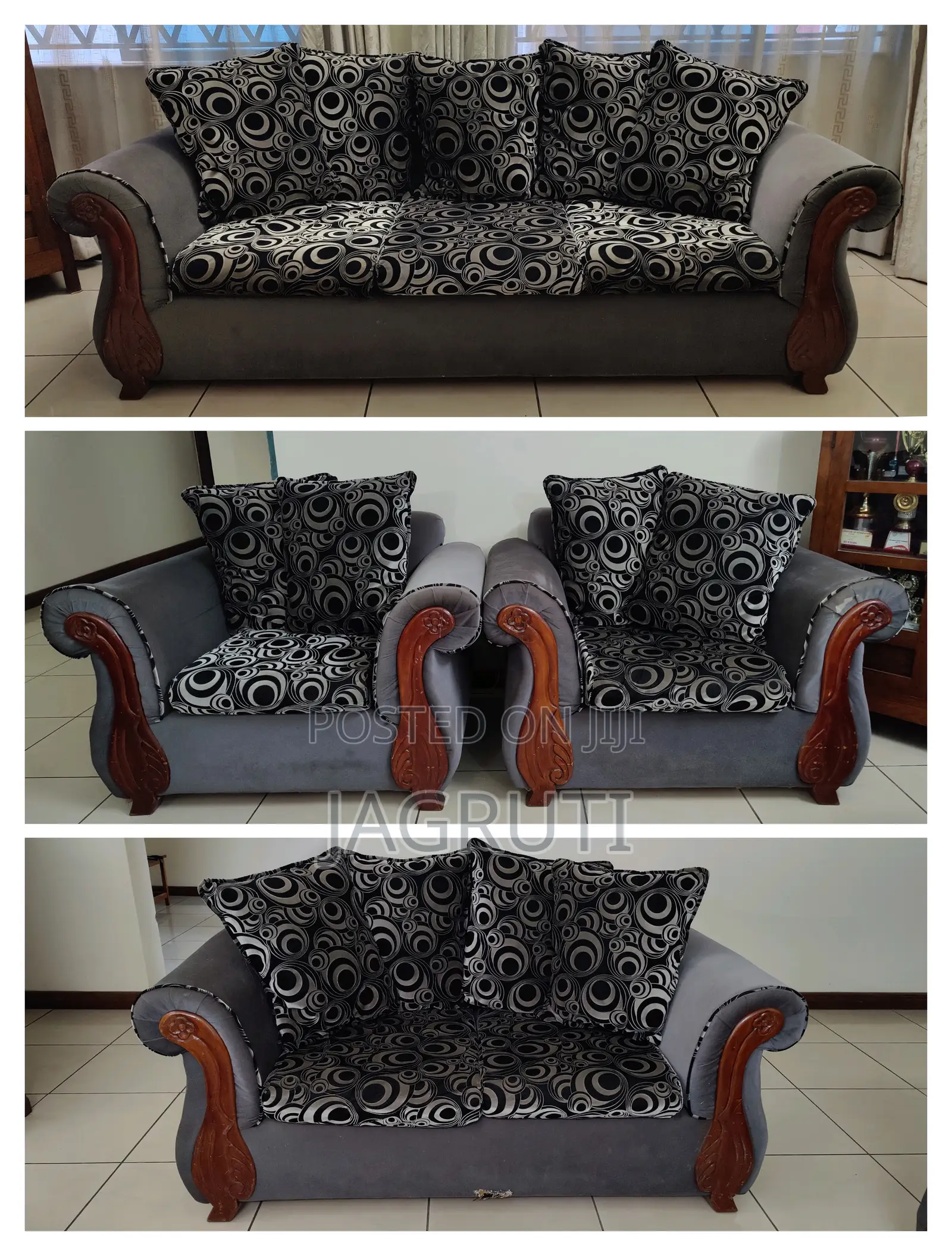 7 Seater Grey Sofa Set