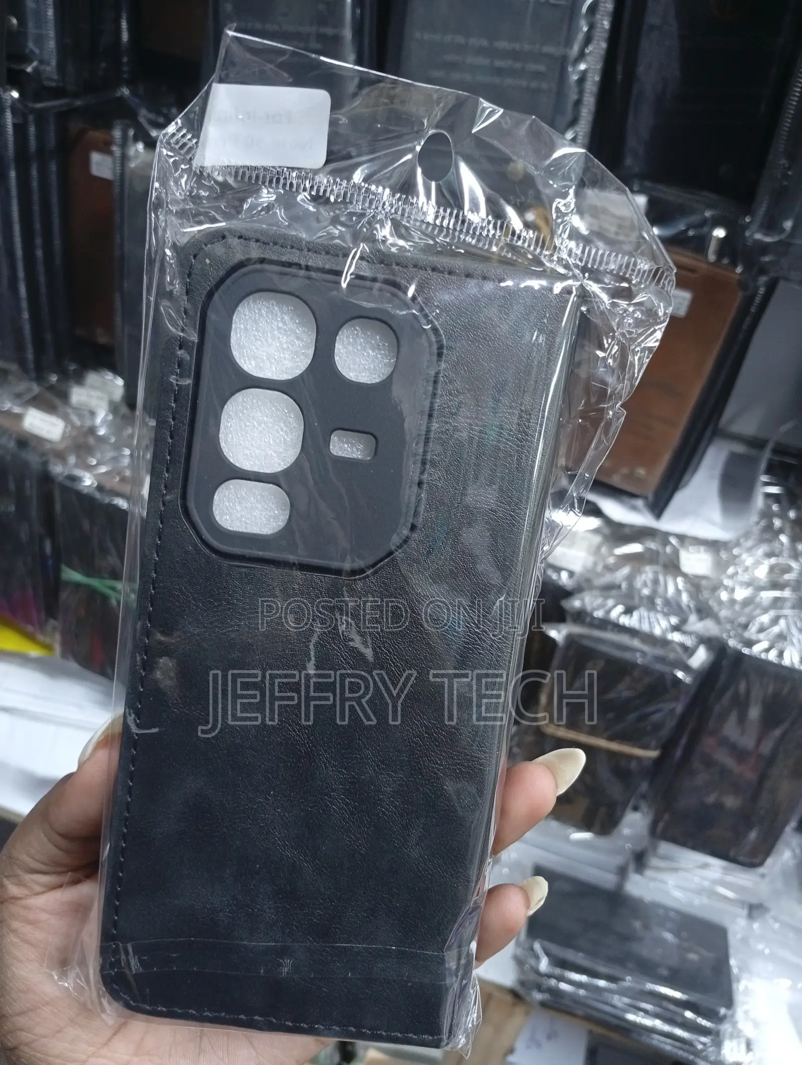 Black Faux Leather Flip Wallet Case Compatible With Various Budget