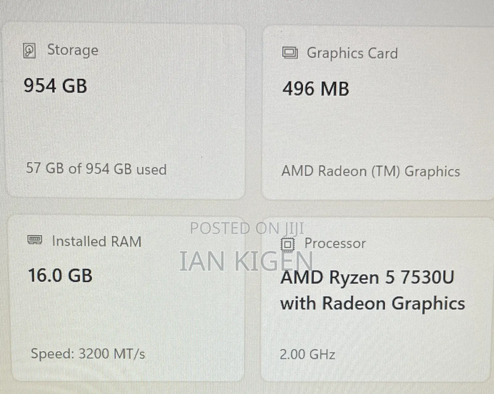 New Laptop HP 250 G10 16GB AMD Ryzen 7 SSD 1T