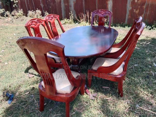 Dinning Table With 6 Chairs Mahogany Colour