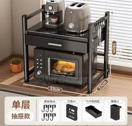 *Heavy-Duty Microwave Stand With Extra Storage Drawer
