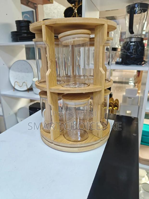 Rotating Spice Bamboo Tabletop Rack - thumbnail 3