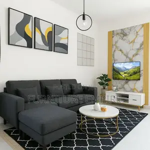 Modern Dark Grey L Shaped Sofa