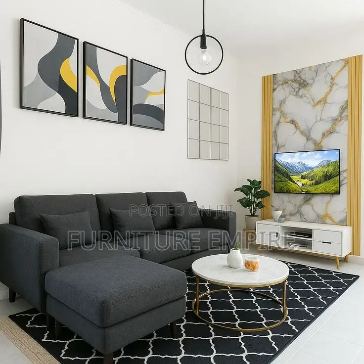Modern Dark Grey L Shaped Sofa
