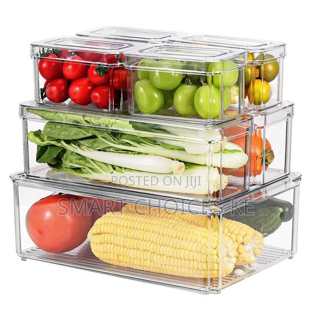 7pc Bpa-Free Stackable Acrylic Fridge Organizer - thumbnail 2
