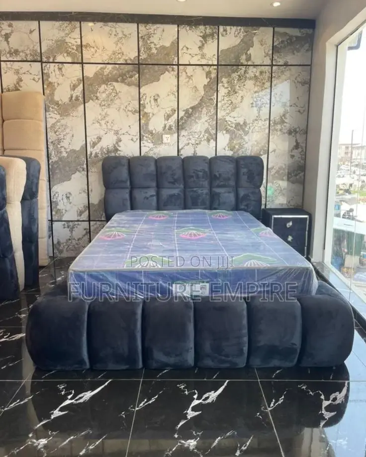 Black Bubble Velvet Bed