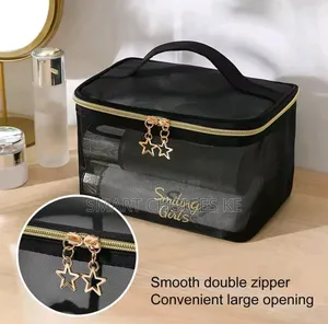 Pretty Transparent Toiletry Bag Double Zippers