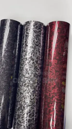 1.5x1mtr Vinyl Wrap With Forged Carbon Fiber Design in Red or Black