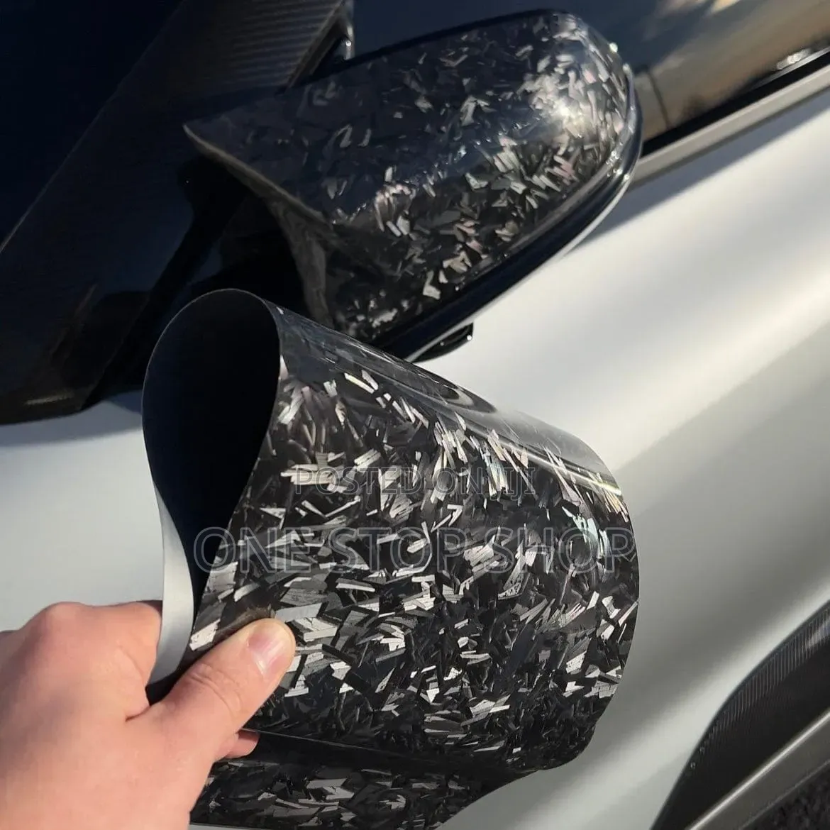 1mtr Authentic Forged Marbled Carbon Fiber Vinyl Wrap Film
