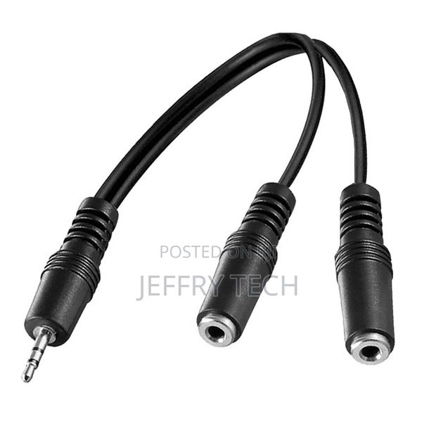 Audio Jack Y Adapter, 3.5mm Plug to 2x 3.5mm Socket Headset Stereo Aux