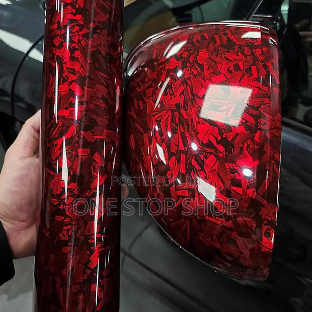 1mtr Red Forged Carbon Fiber Vinyl Car Styling Wraps - main view