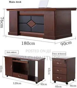 Office Desk; 1.4 Meters Mahogany Executive Office Desk