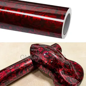 Red Forged Carbon Fiber Pattern Deep Metallic Crimson Blended Witflake