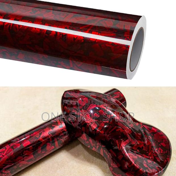 Red Forged Carbon Fiber Pattern Deep Metallic Crimson Blended Witflake