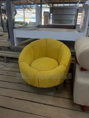 Bright Yellow Plush Armchair