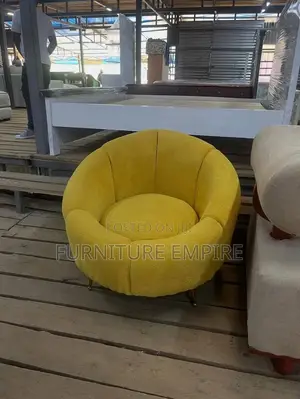Bright Yellow Plush Armchair
