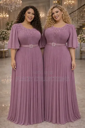 Chiffon Pleated Maxi Dress