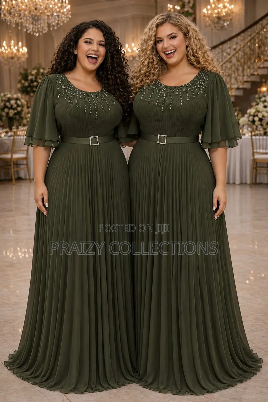 Chiffon Pleated Maxi Dress