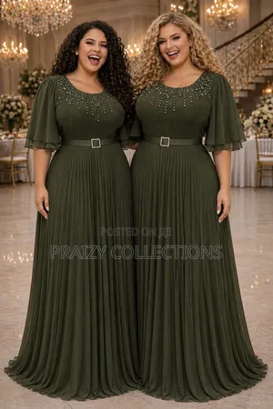 Chiffon Pleated Maxi Dress