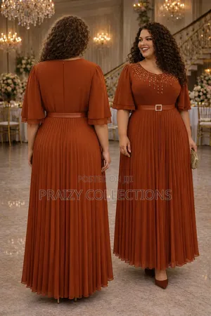 Chiffon Pleated Maxi Dress