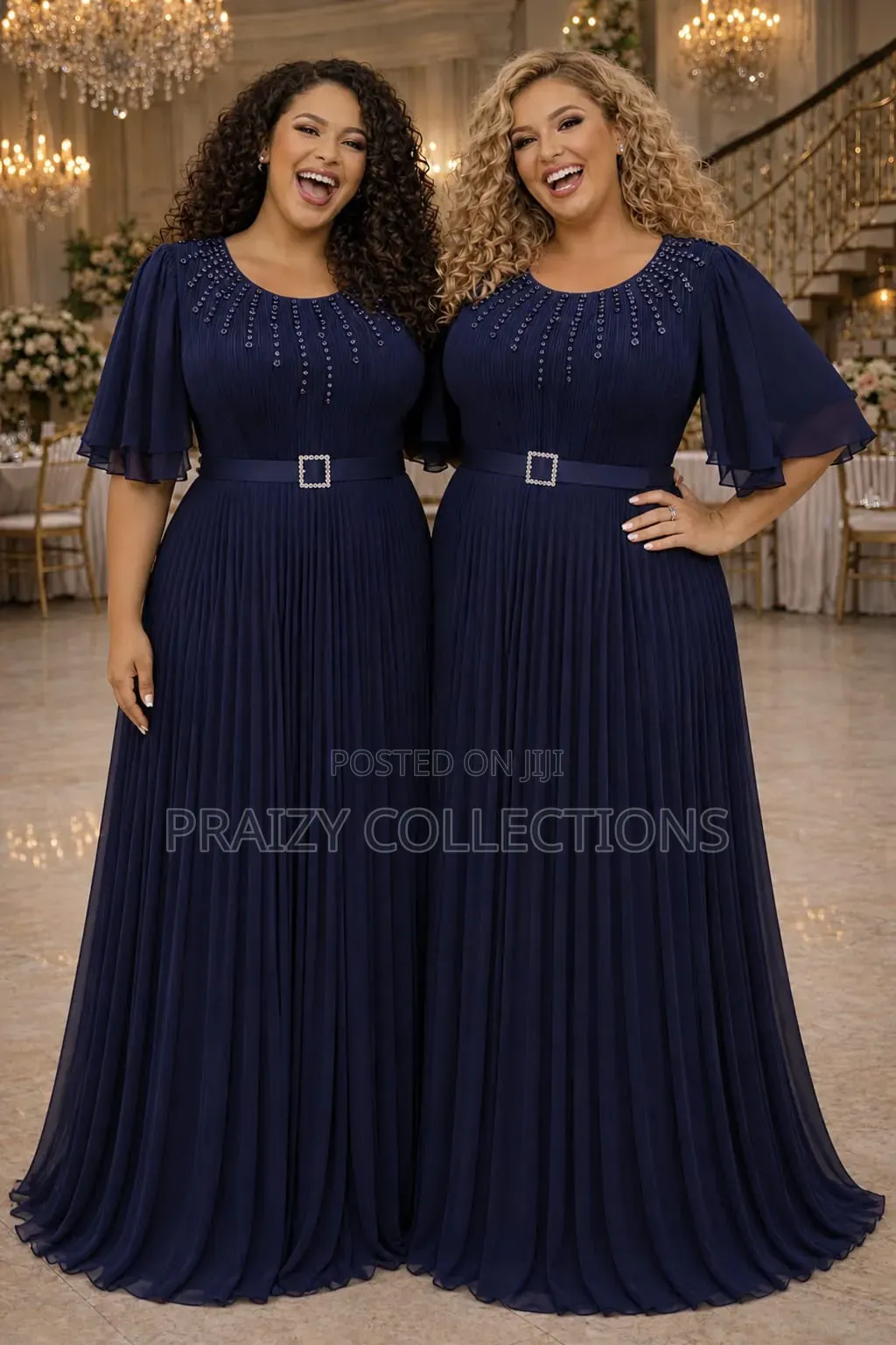 Chiffon Pleated Maxi Dress