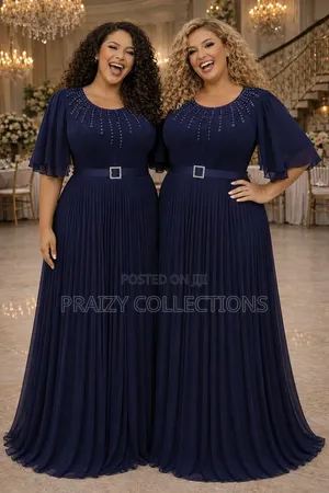 Chiffon Pleated Maxi Dress