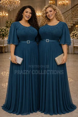 Chiffon Pleated Maxi Dress