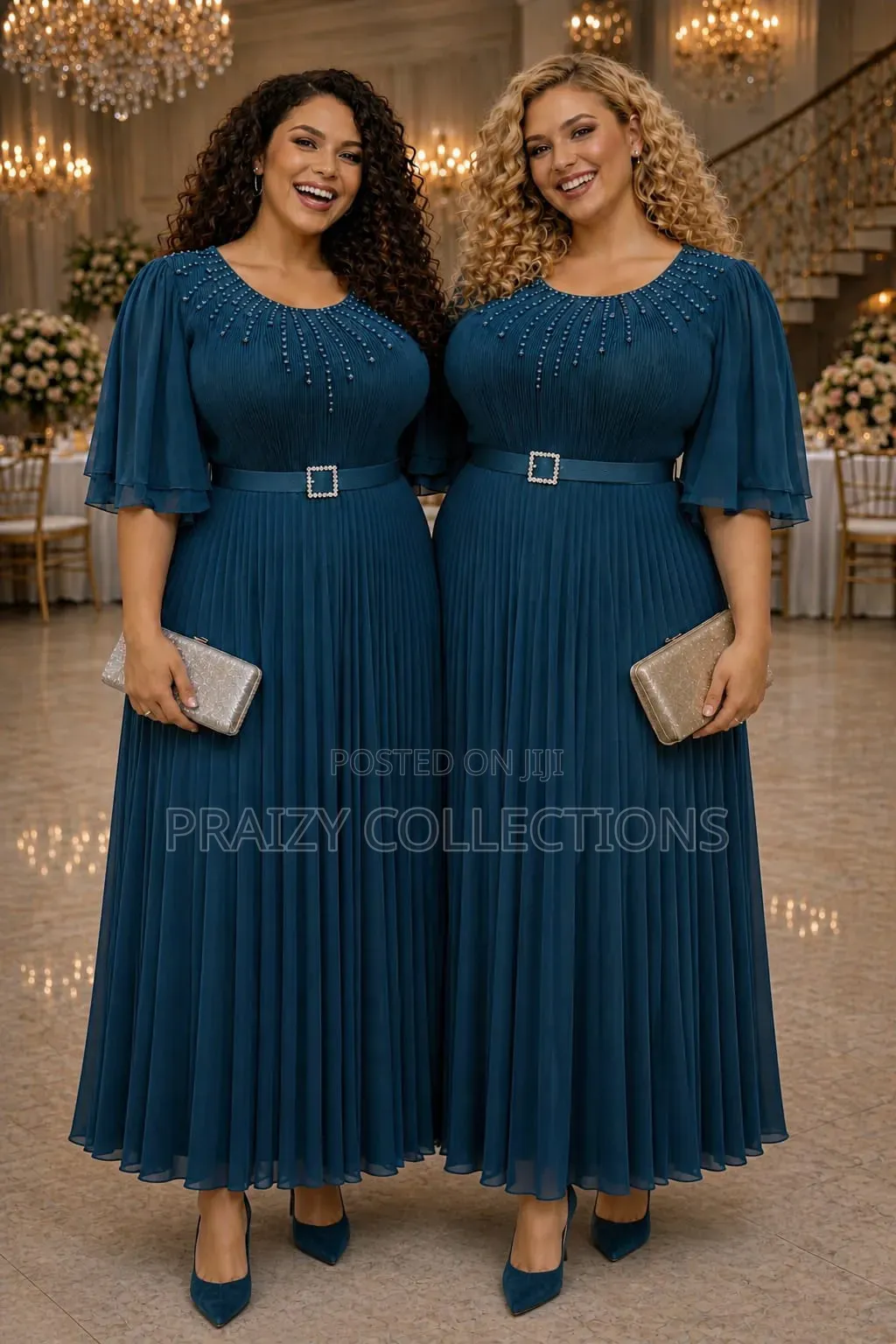 Chiffon Pleated Maxi Dress