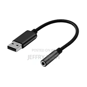 Usb to 3.5mm Stereo Audio Adapter Cable for Headphones Speakers Microp