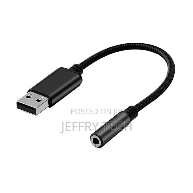 Usb to 3.5mm Stereo Audio Adapter Cable for Headphones Speakers Microp