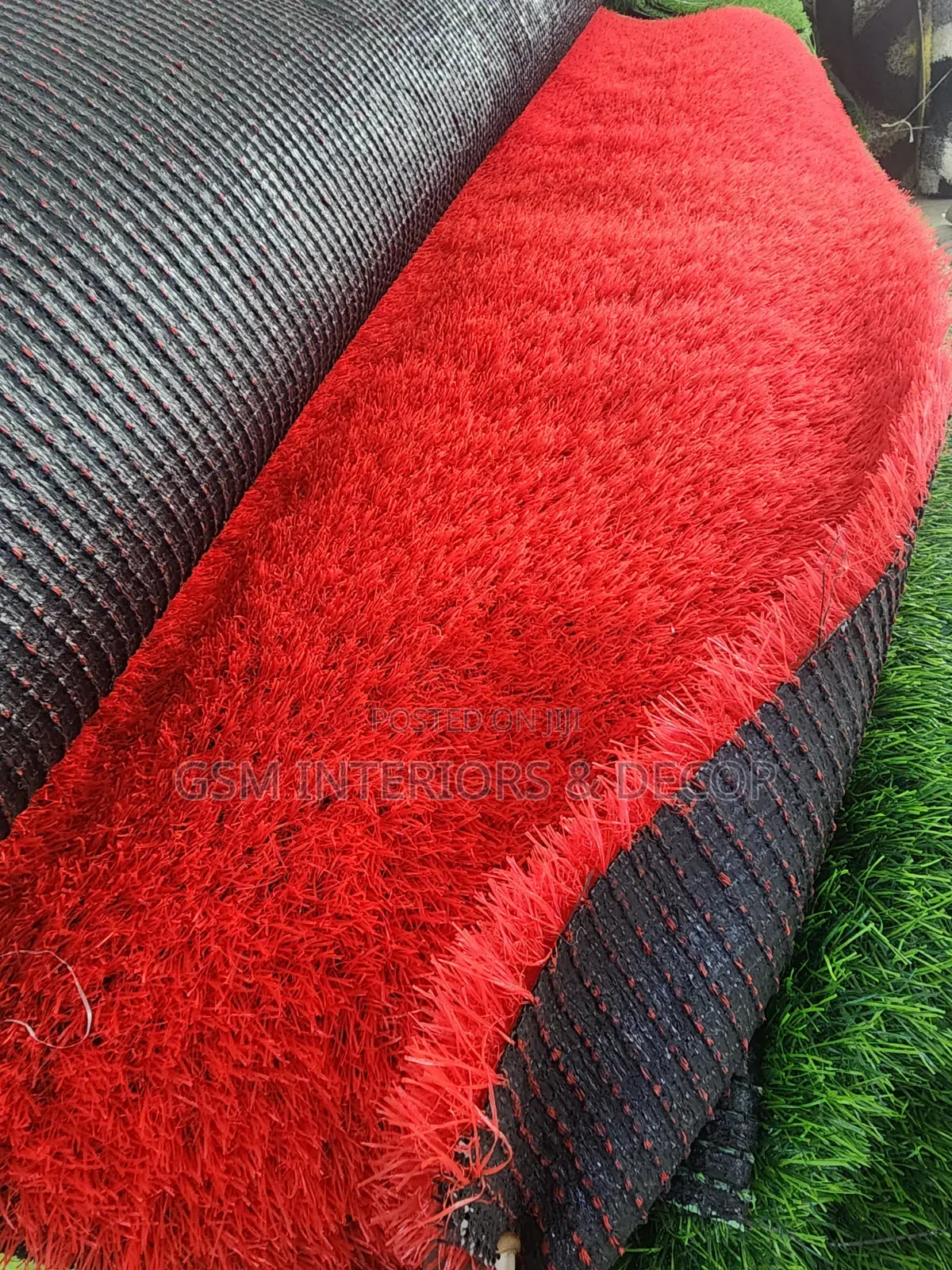 Blissful Red Grass Carpets Premium Quality