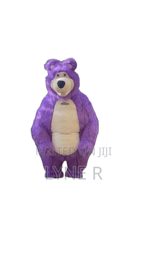 Purple Inflatable Bear Mascot