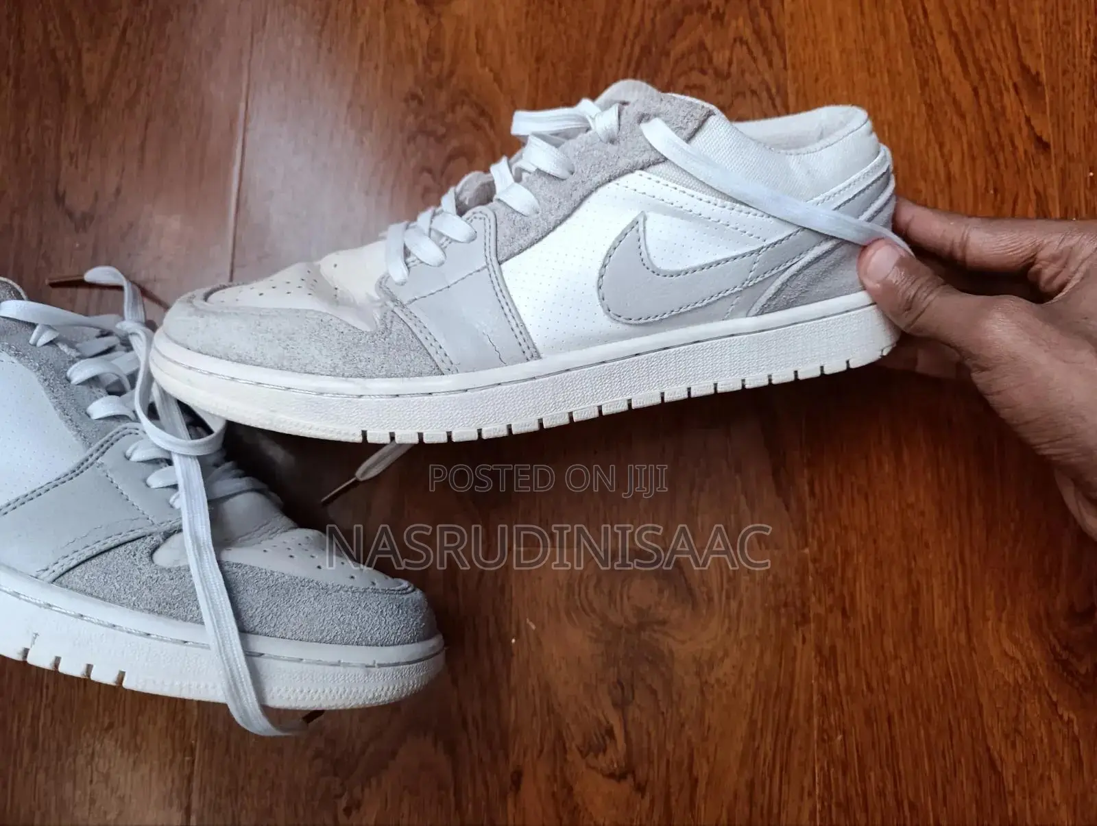 Nike Air Jordan 1 Low , Light Grey and White Colour