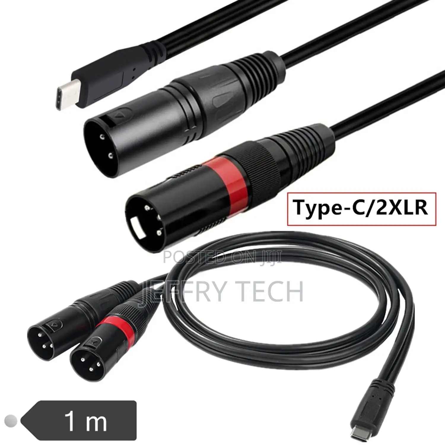 Usb C to 2 Dual XLR Male Stereo Audio Cable Power Amplifier Speaker M