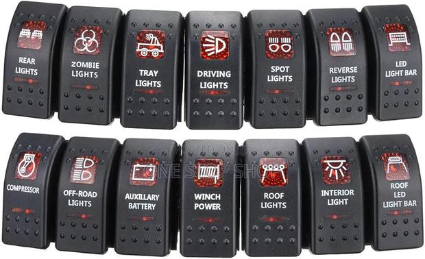 14pc Waterproof Rocker Switches 4car,Marineuse, With Backlight Icon - main view