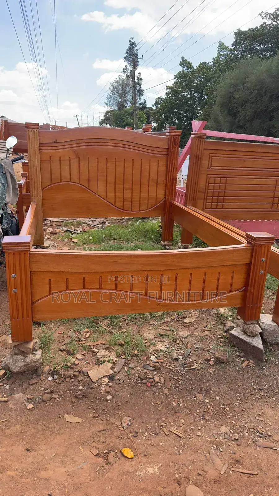 Solid Mahogany Bed (5x6) - Queen Size - Brand New Durable"