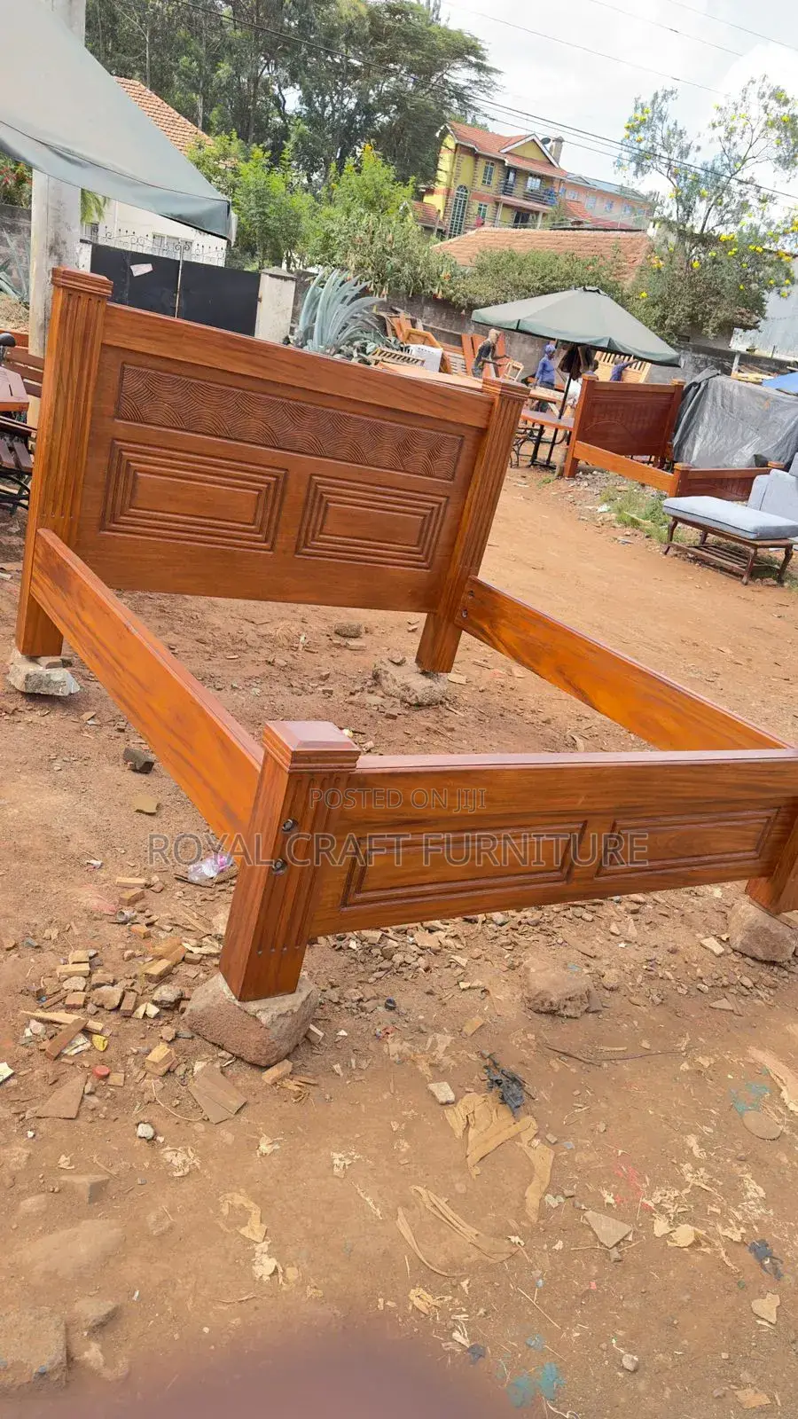 Solid Mahogany Bed (5x6) - Queen Size - Brand New Durable"