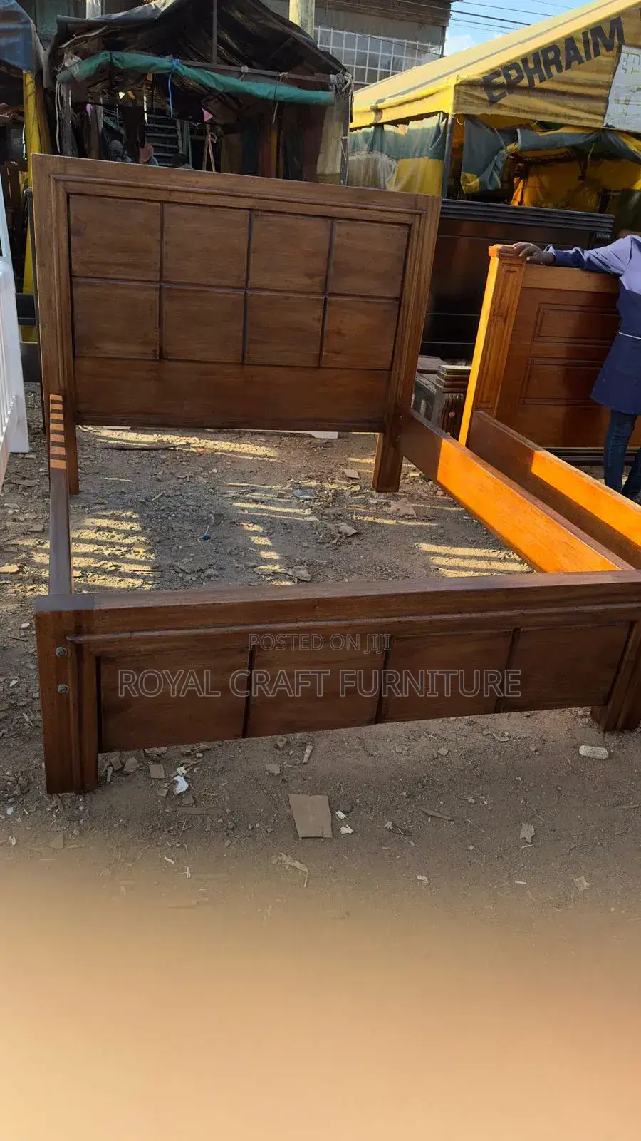 Solid Mahogany Bed (5x6) - Queen Size - Brand New Durable"
