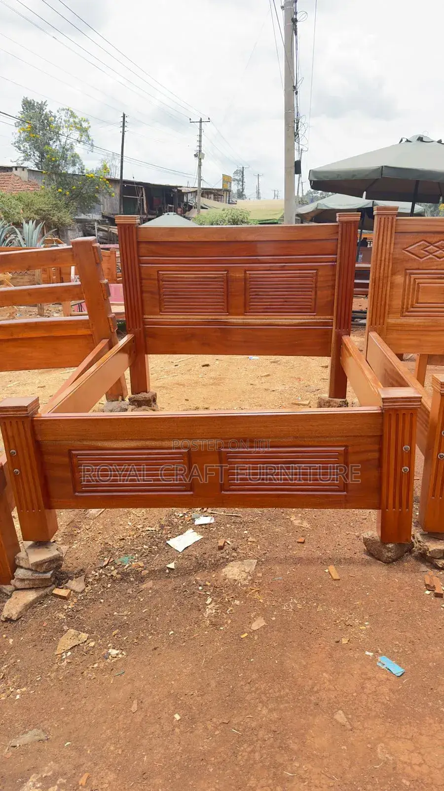 Solid Mahogany Bed (5x6) - Queen Size - Brand New Durable"