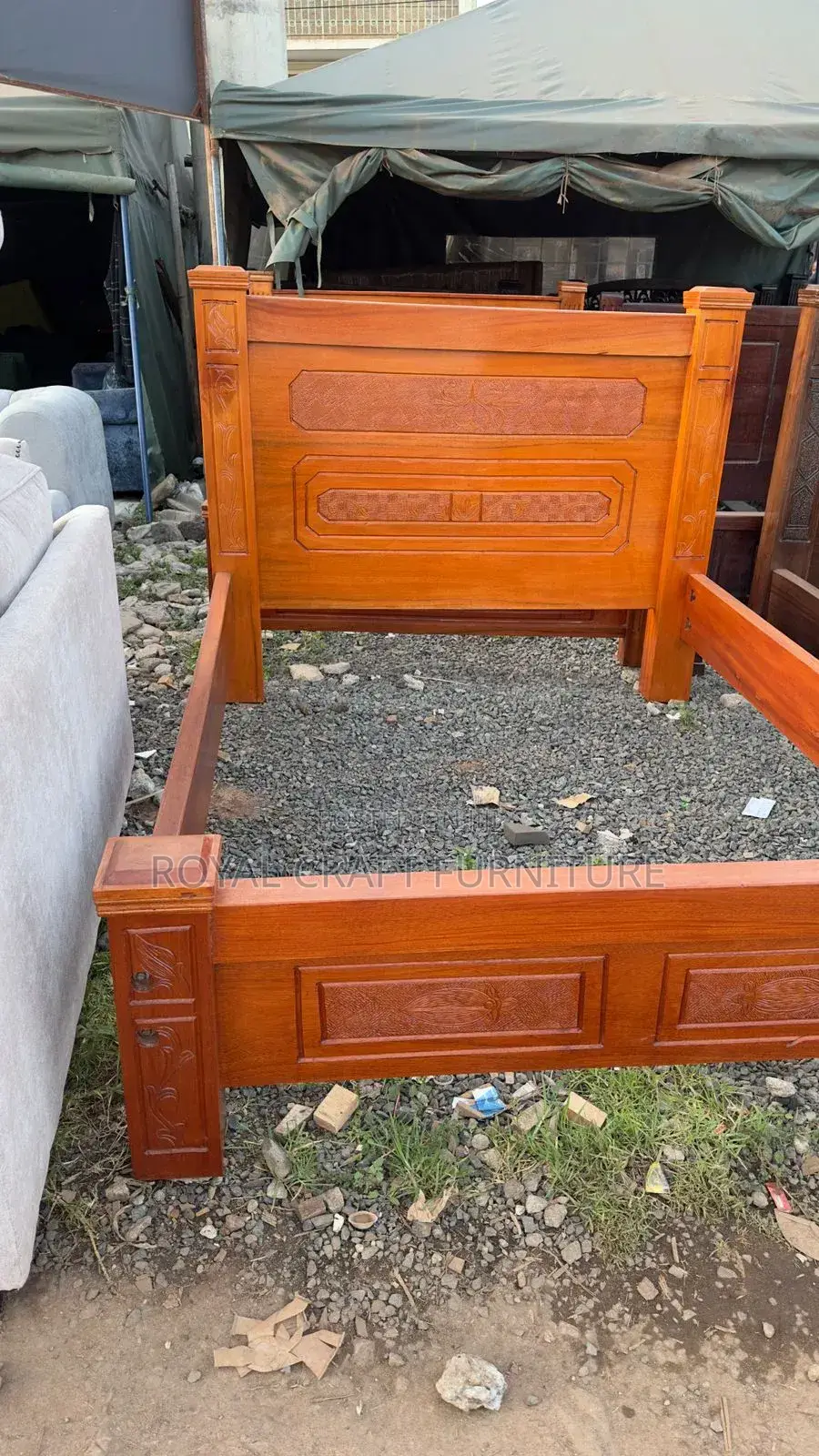 Solid Mahogany Bed (5x6) - Queen Size - Brand New Durable"