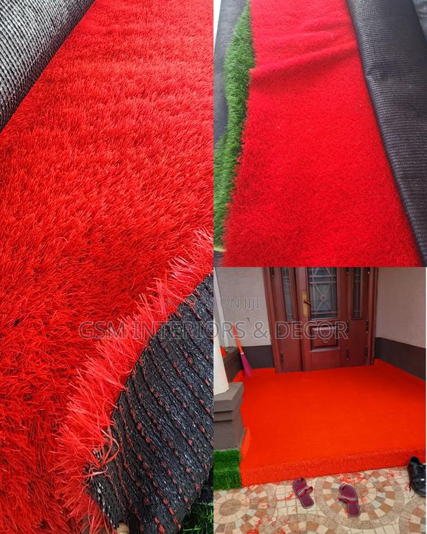 Pure Red Grass Carpets With A Cosy Density