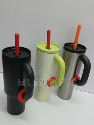 Shein 1050 Ml Stainless Steel Tumblers With Handles and Straws.