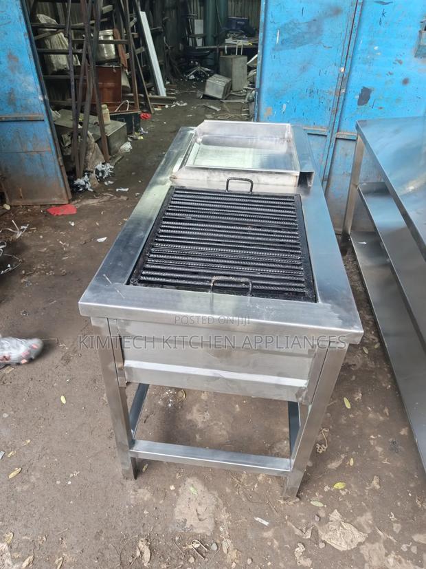 Combine Gas Griddle and Charcoal Grill.