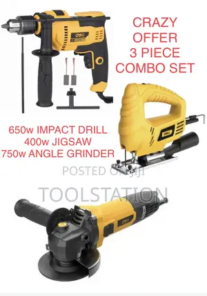 Crazy Offer 3 Piece Combo Set Impact Drill, Angle Grinder, Jigsaw