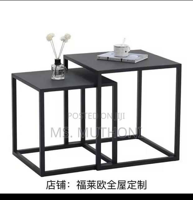 2-Piece Coffee Table End Table Set – Engineered Wood Metal - thumbnail 2