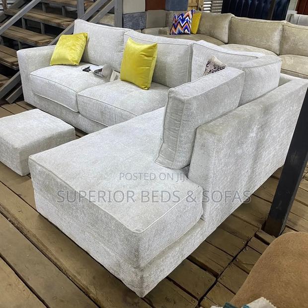 Silver Lounge L-Shape Sofa (5 Seater)
