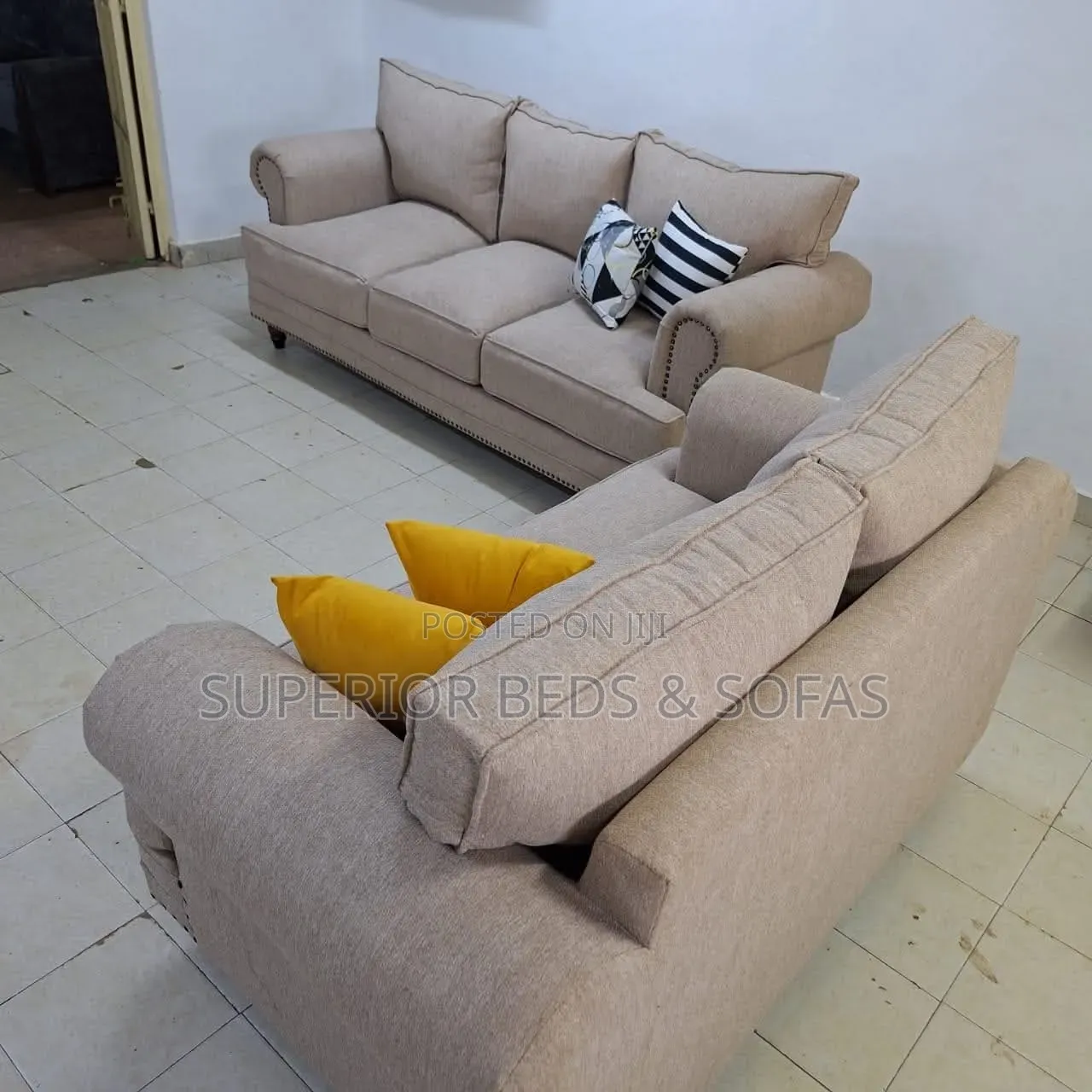 Classic Beige Sofa Set