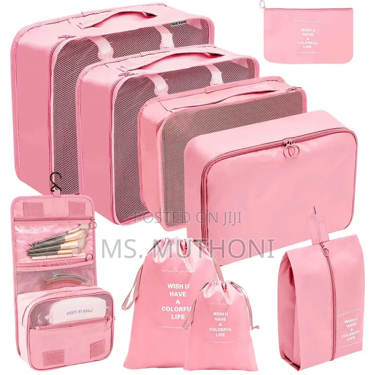 9pcs Luggage Suitcase Packing Cubes and Organizers.