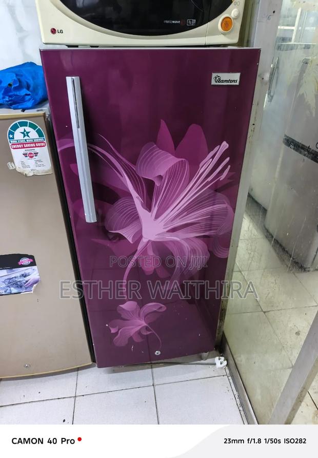 Flowered Purple Single Door Fridge With No Dents - thumbnail 3